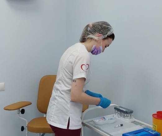 Фото с места работы медицинской клинике Асет
